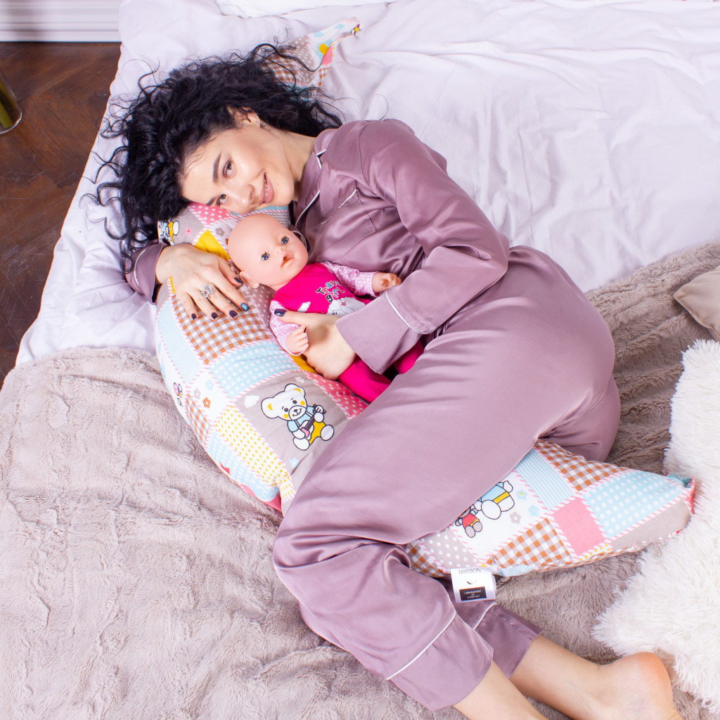 Подушка MirSon для вагітних та годування №8335 Print Line 17-0501 Hello kitty Бязь 30х170х20 см (2200006200604) - зображення 9