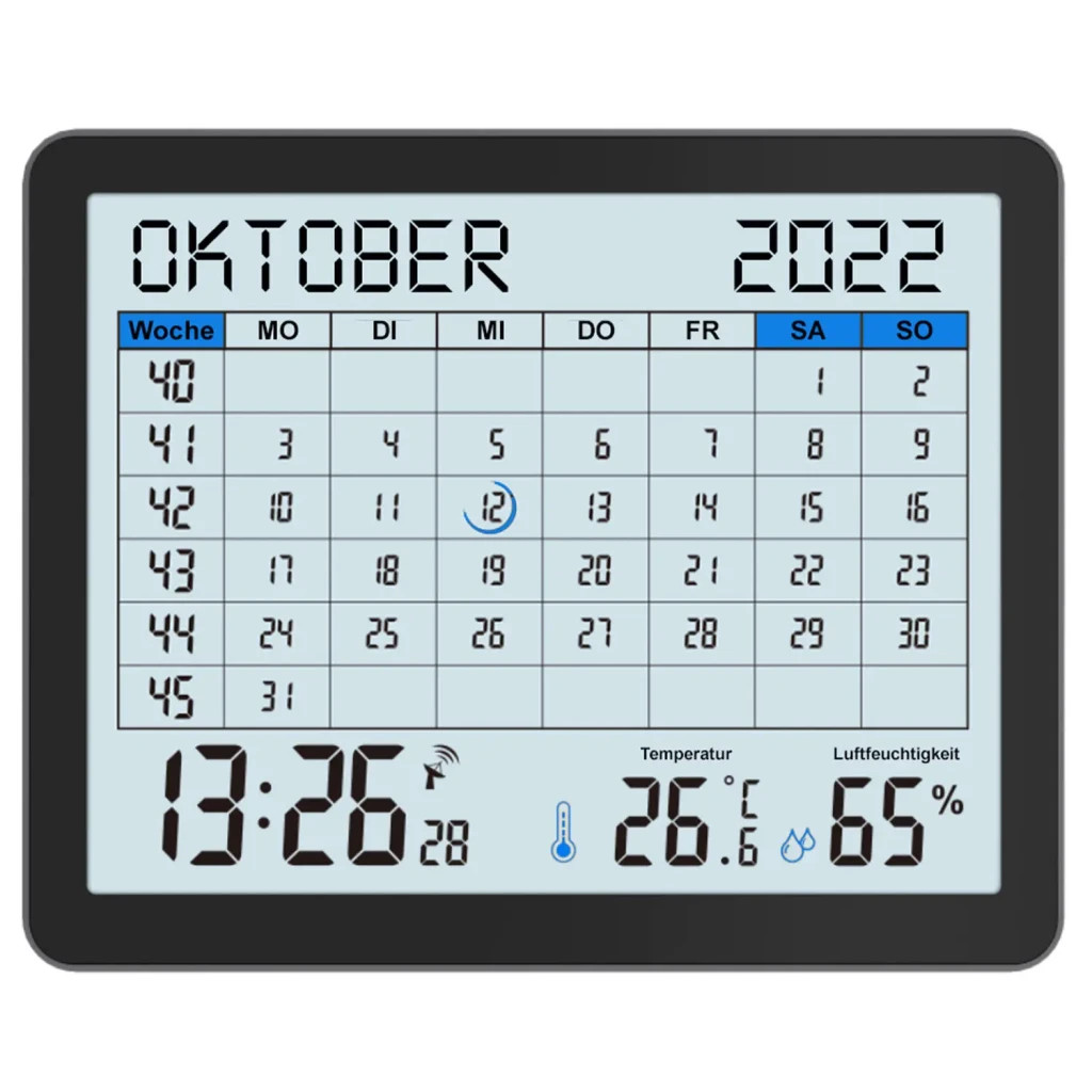 Настільний годинник Technoline календар WT2600 Black (DAS302467) - изображение 2