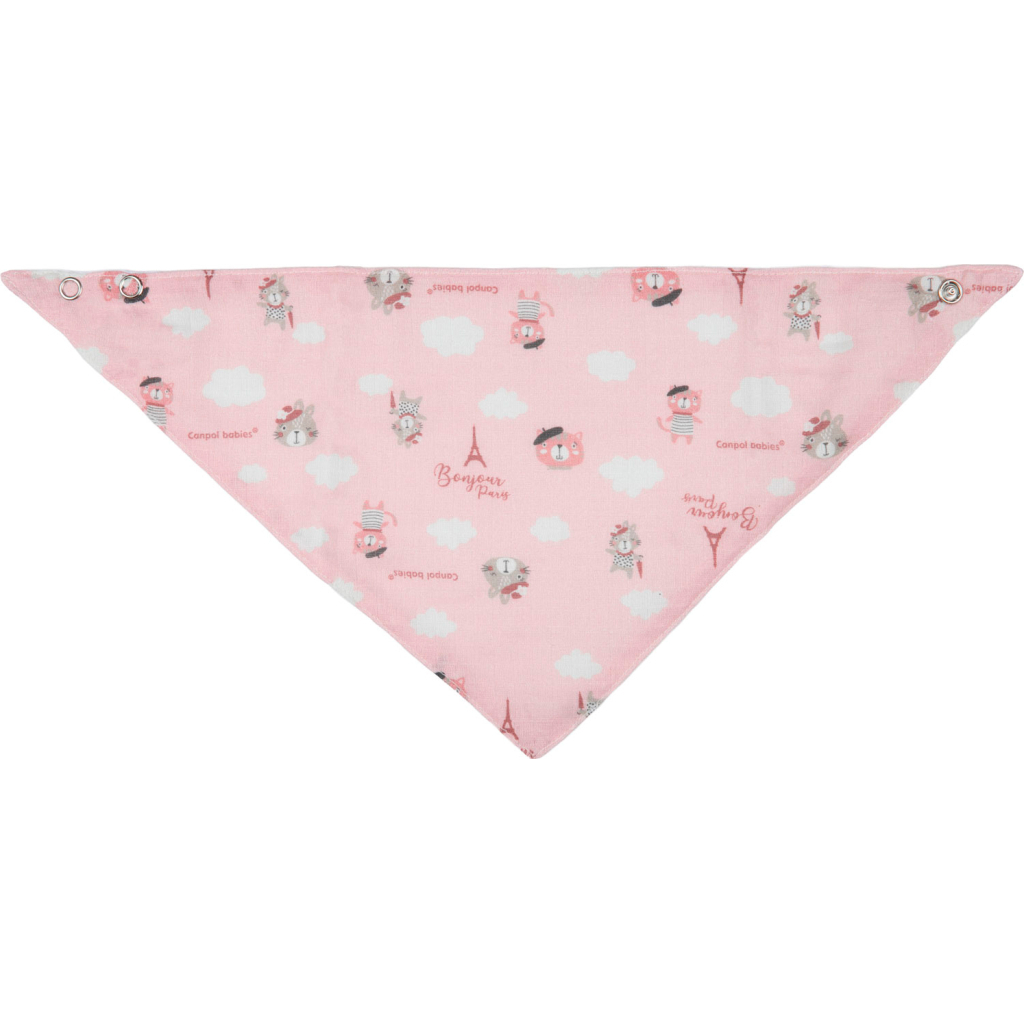 Слинявчик Canpol babies Bonjour Paris 2 шт Рожевий (26/900_pin) - зображення 5