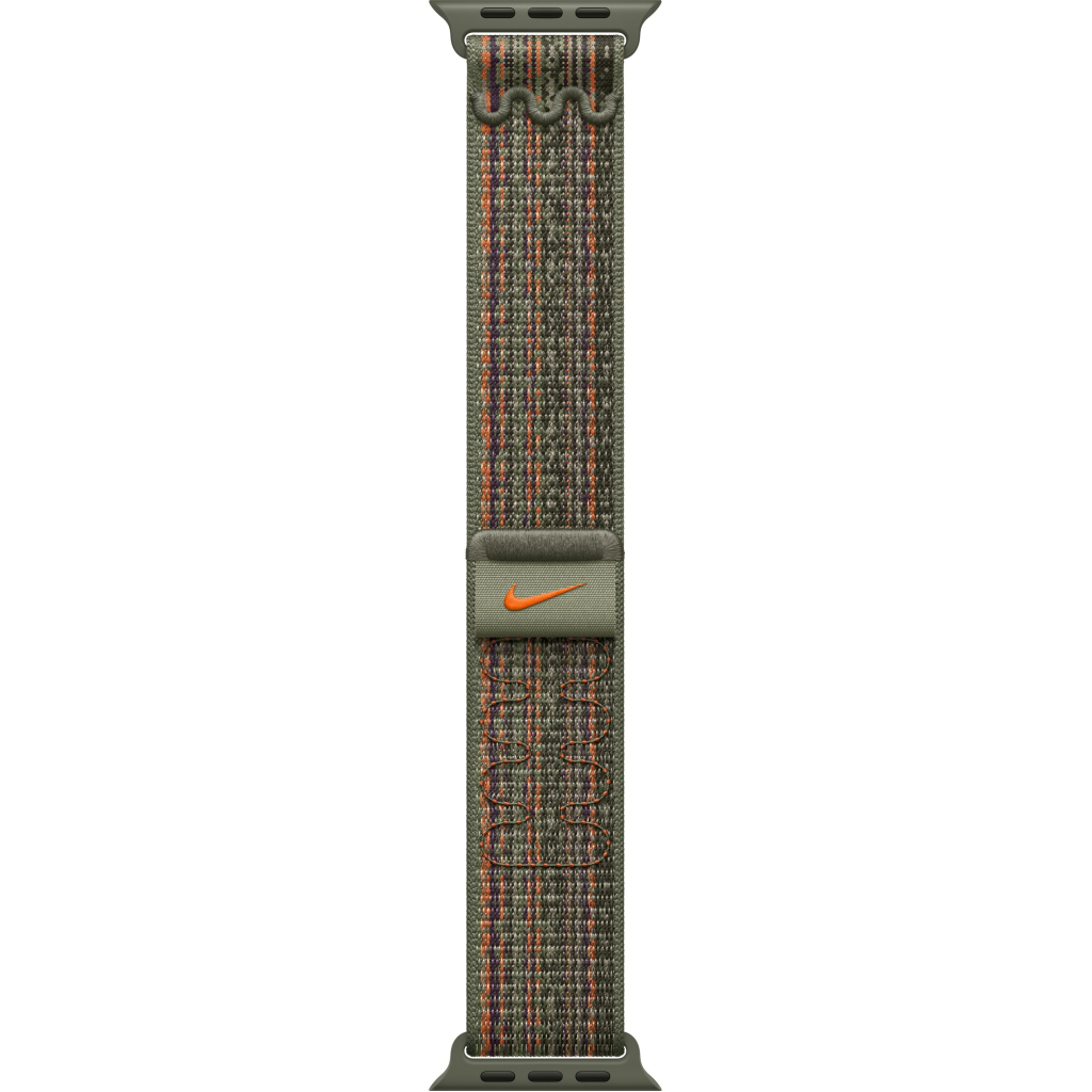 Ремінець до смарт-годинника Apple 41mm Sequoia/Orange Nike Sport Loop (MTL33ZM/A) - зображення 2