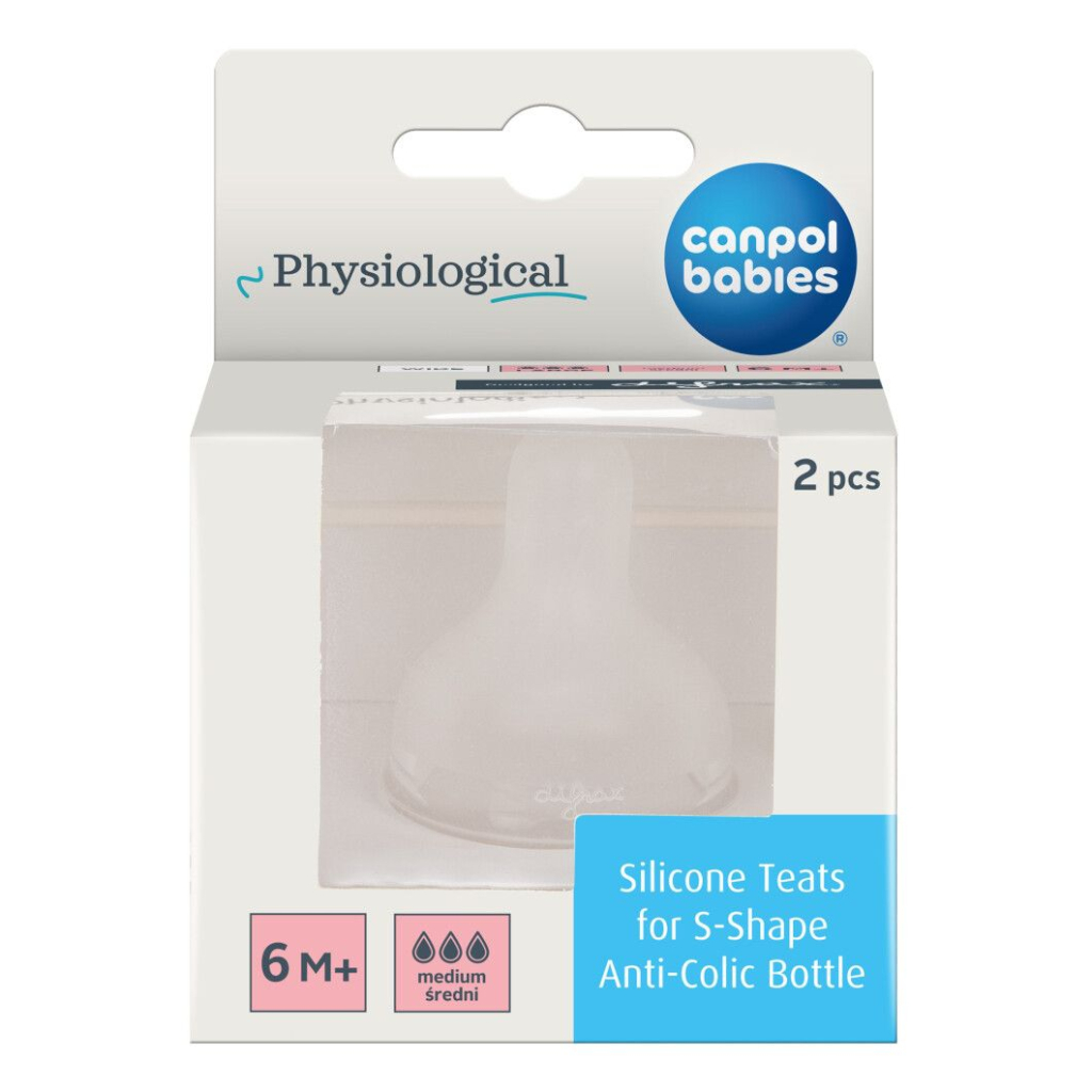 Соска Canpol babies силіконова до пляшечки S-Shape L (середня) 2 шт (59/893) - зображення 2