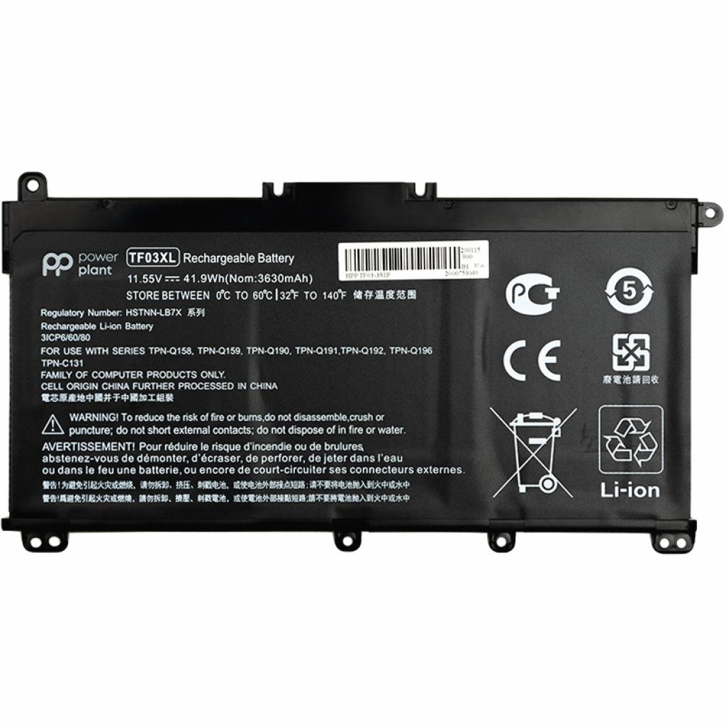 Акумулятор до ноутбука HP Pavilion 15-CD (TF03XL) 11.55V 41.9Wh PowerPlant (NB461394) - зображення 1