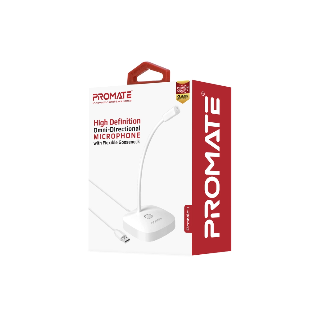 Мікрофон Promate ProMic-1 USB White (promic-1.white) - зображення 2
