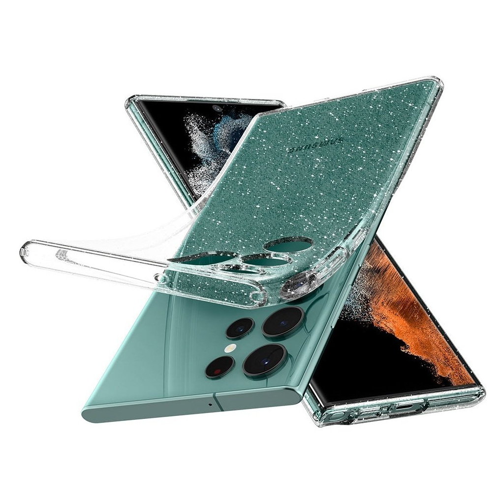 Чохол до мобільного телефона Spigen Samsung Galaxy S22 Ultra Liquid Crystal Glitter, Crystal Qua (ACS03913) - зображення 2