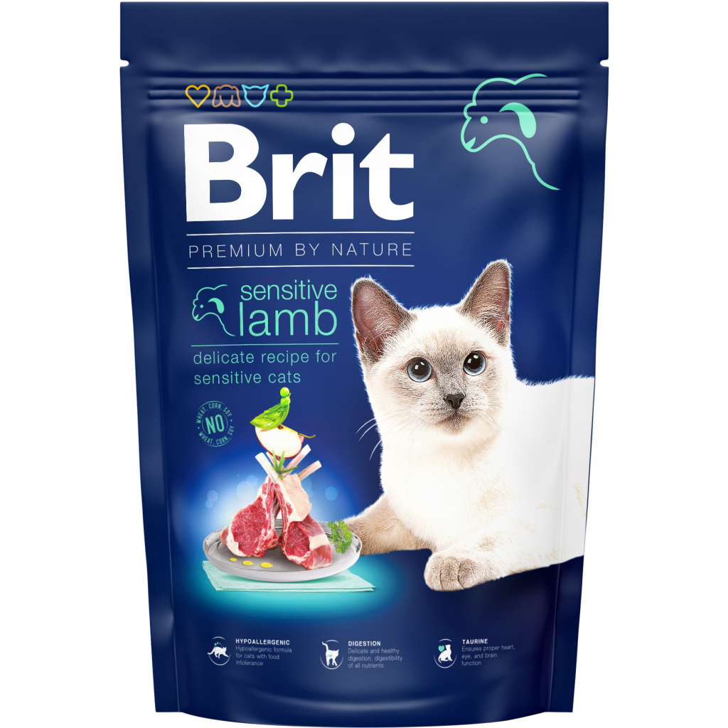 Сухий корм для кішок Brit Premium by Nature Cat Sensitive 1.5 кг (8595602553181) - зображення 1