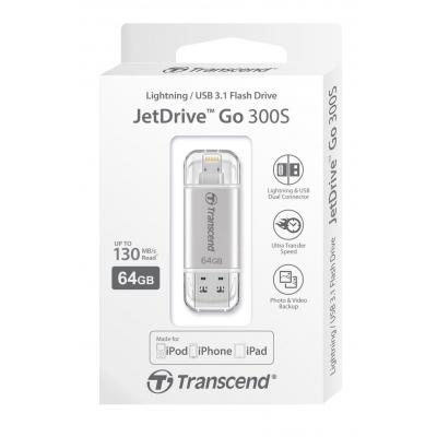 USB флеш накопичувач Transcend 64GB JetDrive Go 300 Silver USB 3.1 (TS64GJDG300S) - зображення 5