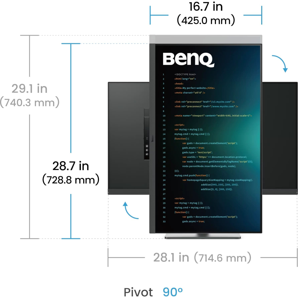 Монітор BenQ RD320U Metallic Grey - зображення 12