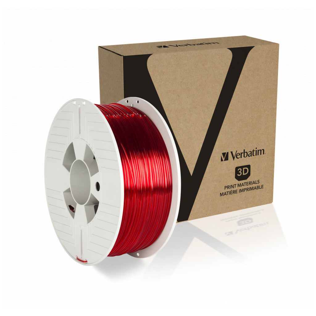 Пластик для 3D-принтера Verbatim PETG, 1.75 мм, 1 кг, red-transparent (55054) - зображення 3