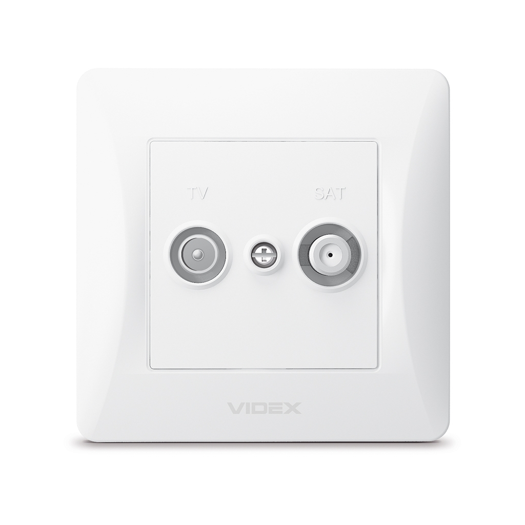 ТВ розетка Videx BINERA TV + SAT кінцева біла (VF-BNSK2TVS) - изображение 2