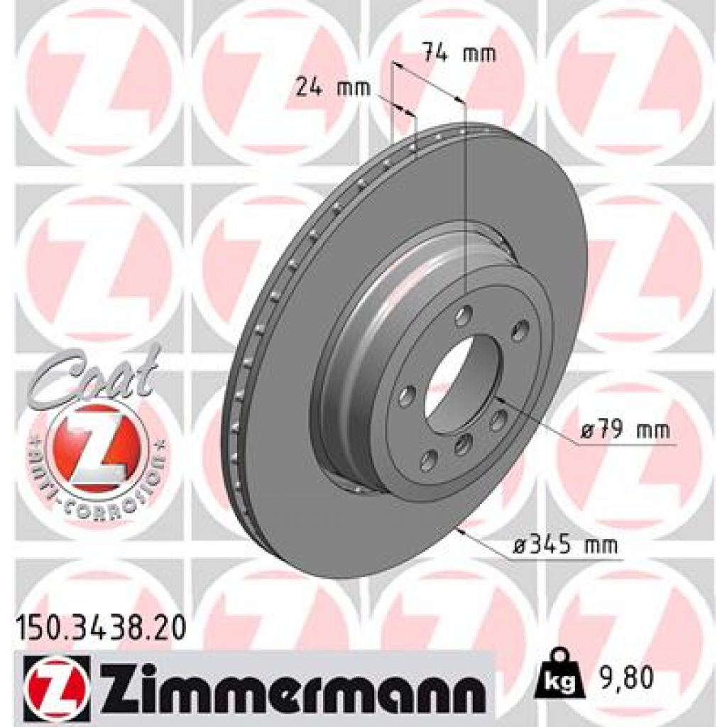 Гальмівний диск ZIMMERMANN 150.3438.20 - зображення 1