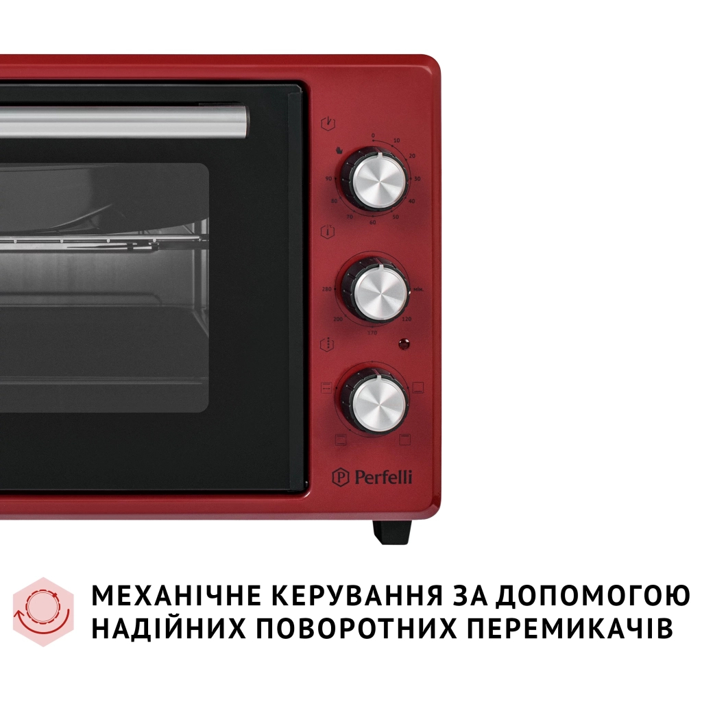 Електропіч Perfelli MIRAGE 37 RED - зображення 3