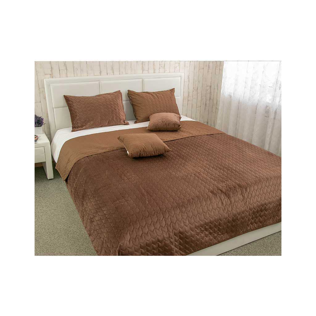 Покривало Руно двостороннє VeLour Шоколадне 180х220 см (340.55_Chocolate) - зображення 1