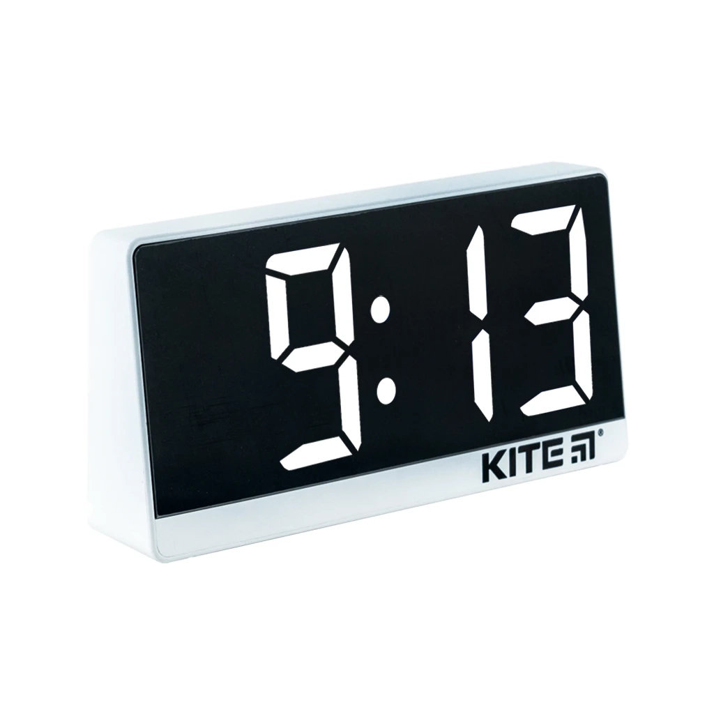 Настільний годинник Kite електронний цифровий, білий (K24-488-2) - зображення 2