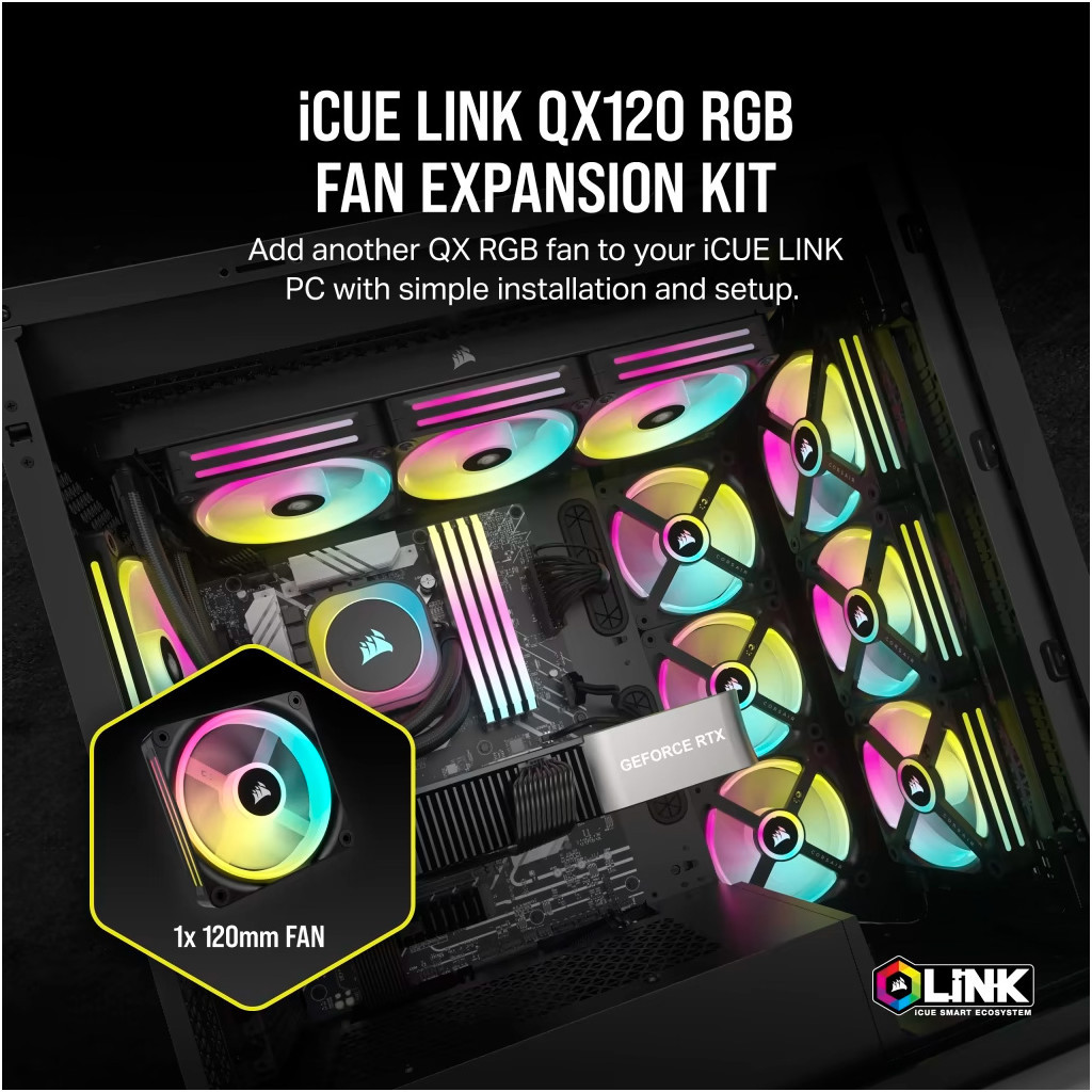Кулер до корпусу Corsair iCUE Link QX120 RGB PWM (CO-9051001-WW) - зображення 11