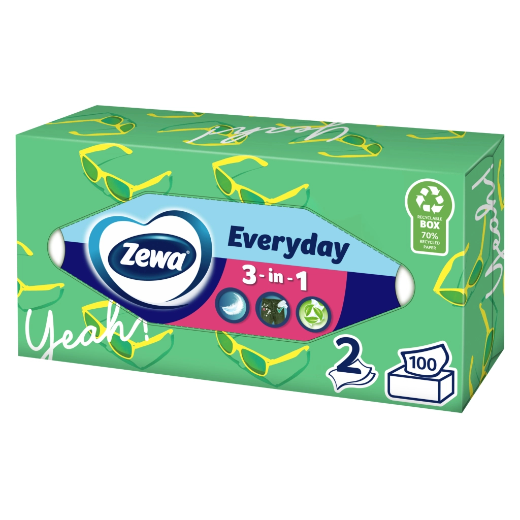 Серветки косметичні Zewa Everyday 100 шт. (7322540043464) - зображення 5