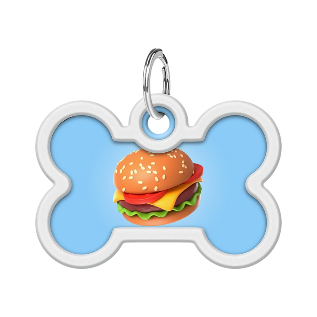 Адресник для тварин WAUDOG Smart ID з QR паспортом "Гамбургер", кістка 40х28 мм (231-4037) - зображення 2