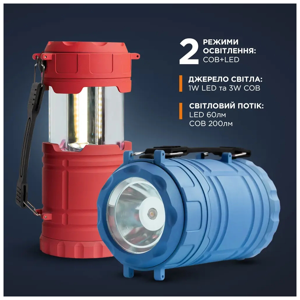 Ліхтар Quantum Nice red 1WLED + 3WCOB 3xAA (QM-FL3042) - зображення 5