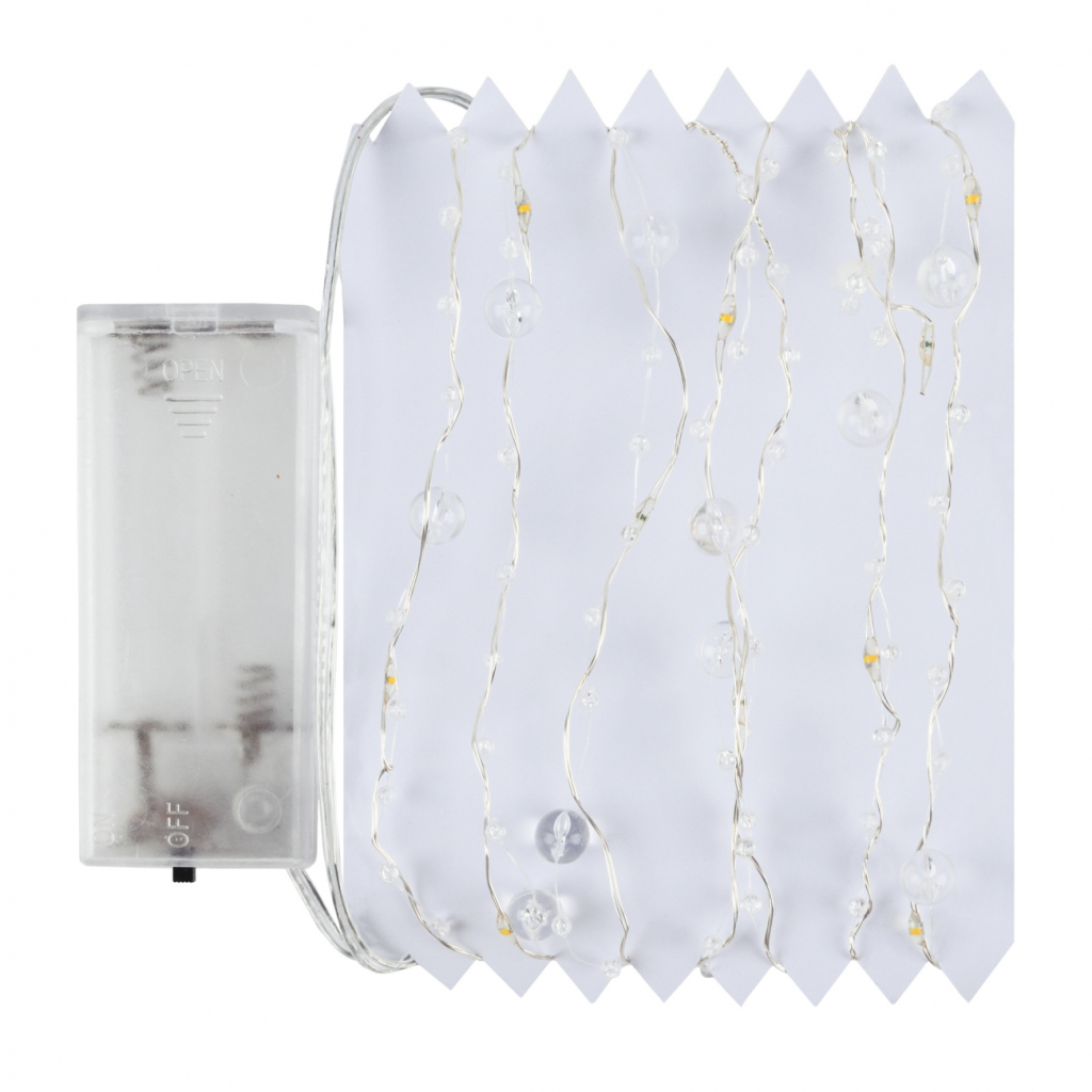 Гірлянда YES! Fun На мідному дроті Перлини 20 LED Тепло-біла 2.2 м На батарейках (801203) - зображення 2