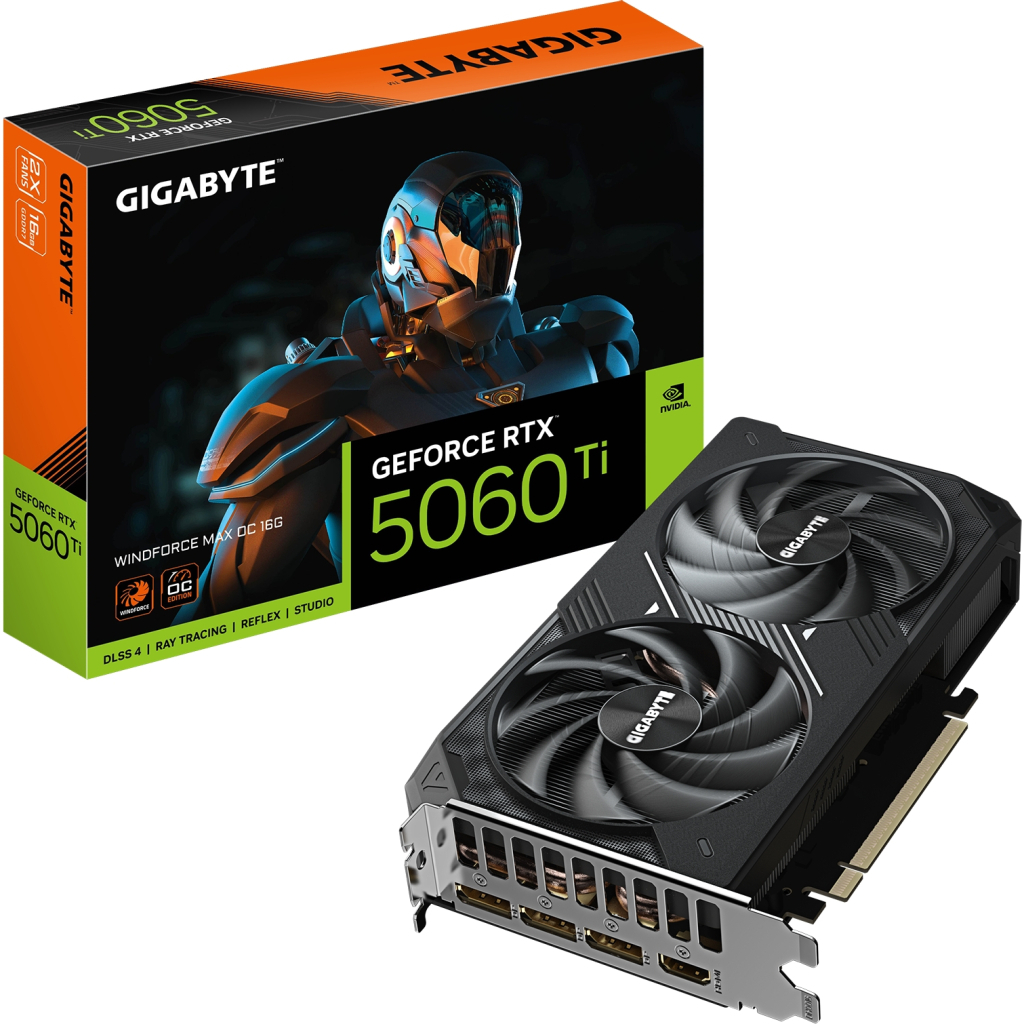 Відеокарта GIGABYTE GeForce RTX5060Ti 16Gb WINDFORCE MAX OC (GV-N506TWF2MAX OC-16GD) - изображение 10