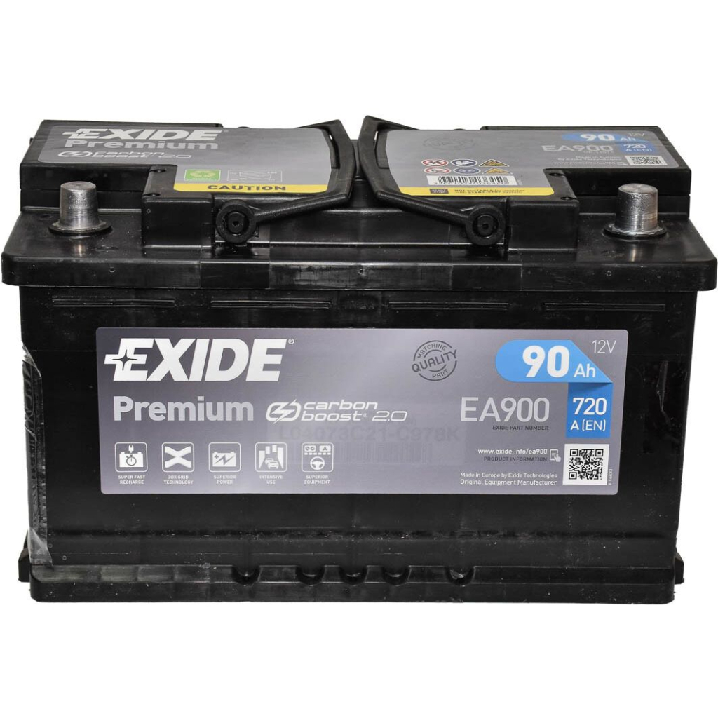 Акумулятор автомобільний EXIDE PREMIUM 90Ah Ев (-/+) 720EN (EA900) - зображення 1
