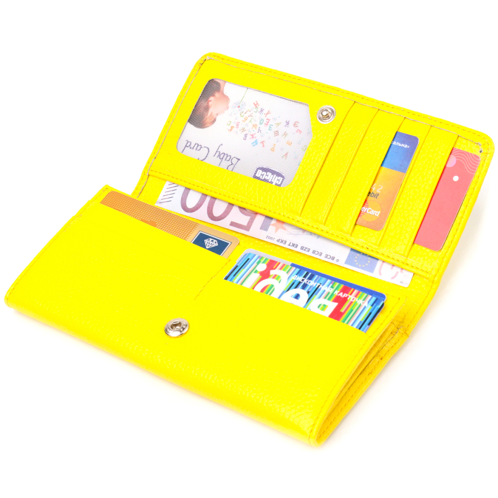 Гаманець Canpellini З натуральної шкіри флотар Лимонний (21612) - зображення 5