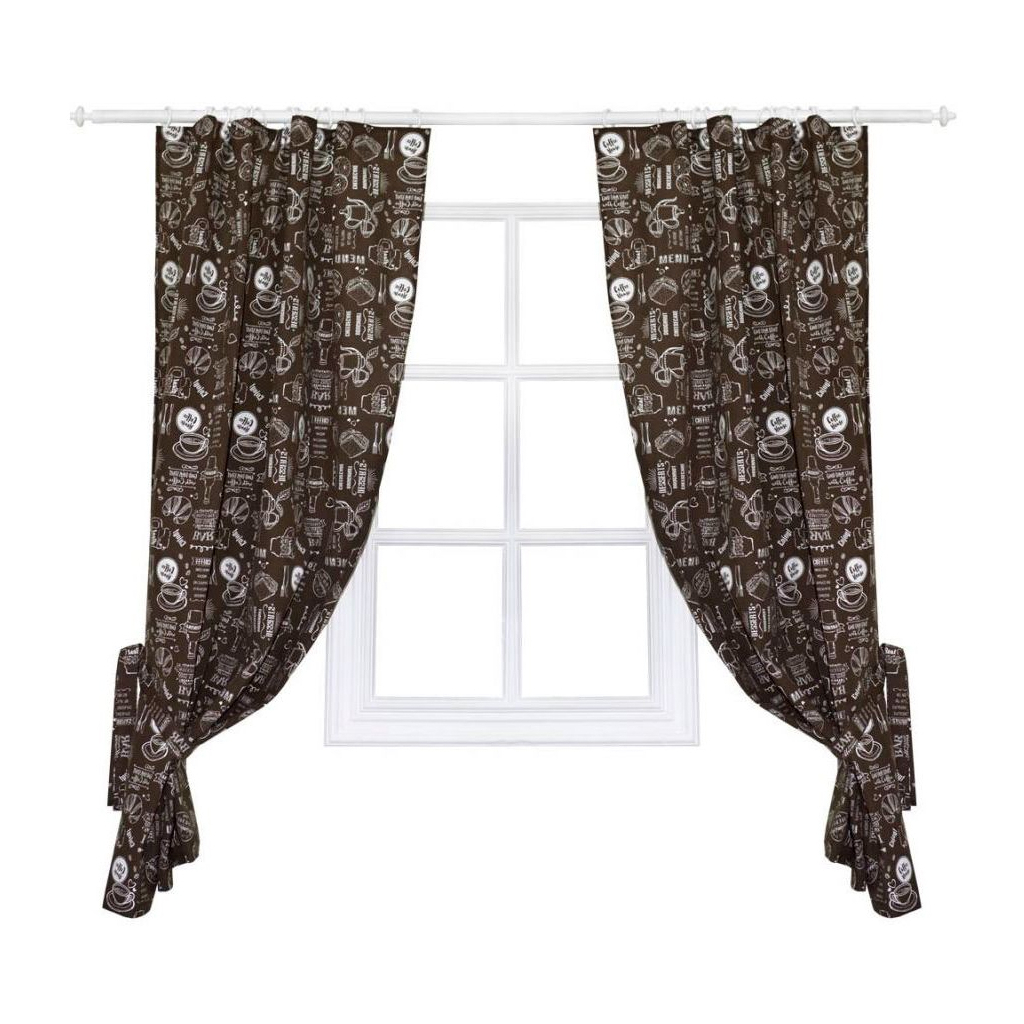 Штора Прованс комплект Breakfast Brown 136x170 см 2 шт (11137) - зображення 1