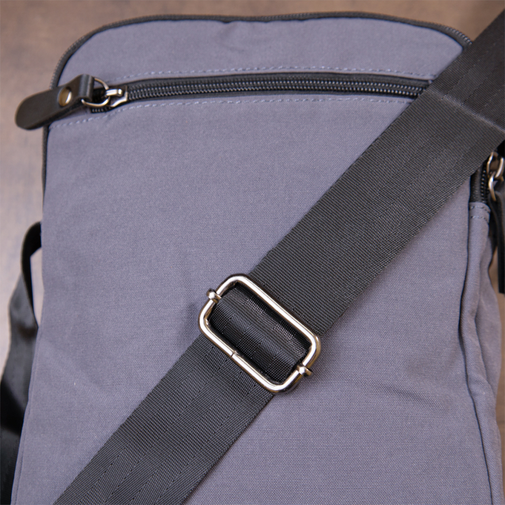 Сумка Vintage Текстильна чоловіча на два відділення Графітова (20659) - зображення 11