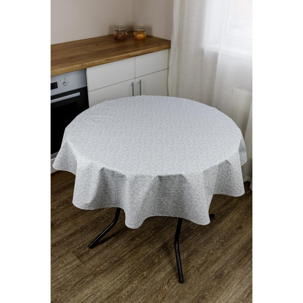 Скатертина Прованс непромокаюча Simfoni Айс Вензель D-136 см (033621) - зображення 1