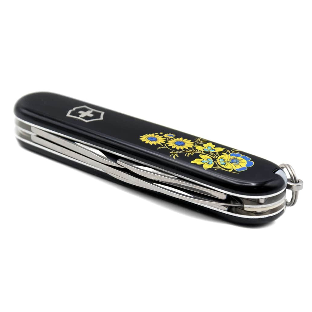 Ніж Victorinox Spartan Ukraine Black "Квіти" (1.3603.3_T1050u) - зображення 6