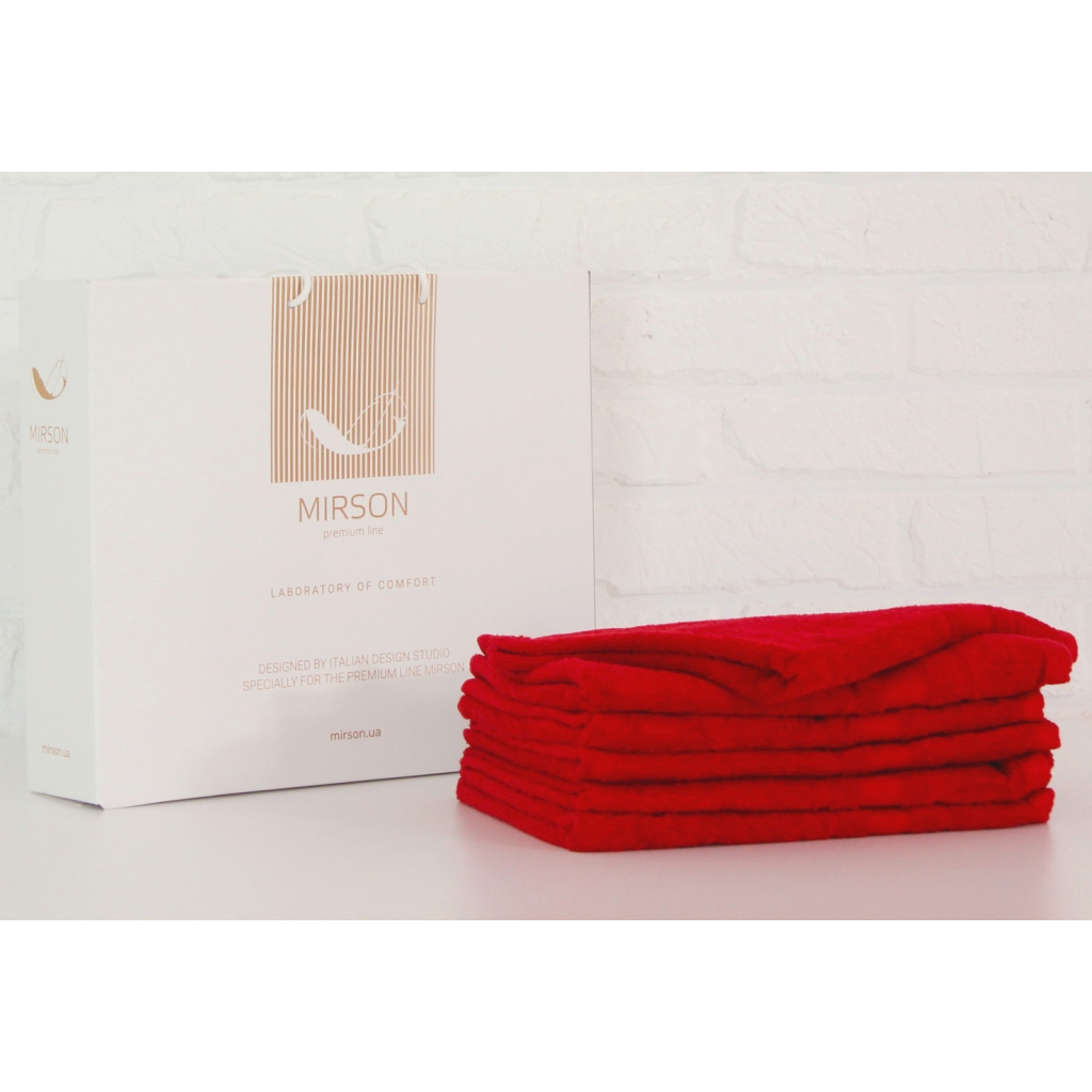 Рушник MirSon набір банний 5070 Elite SoftNess Bordo 50х90 6 шт (2200003523942) - зображення 1