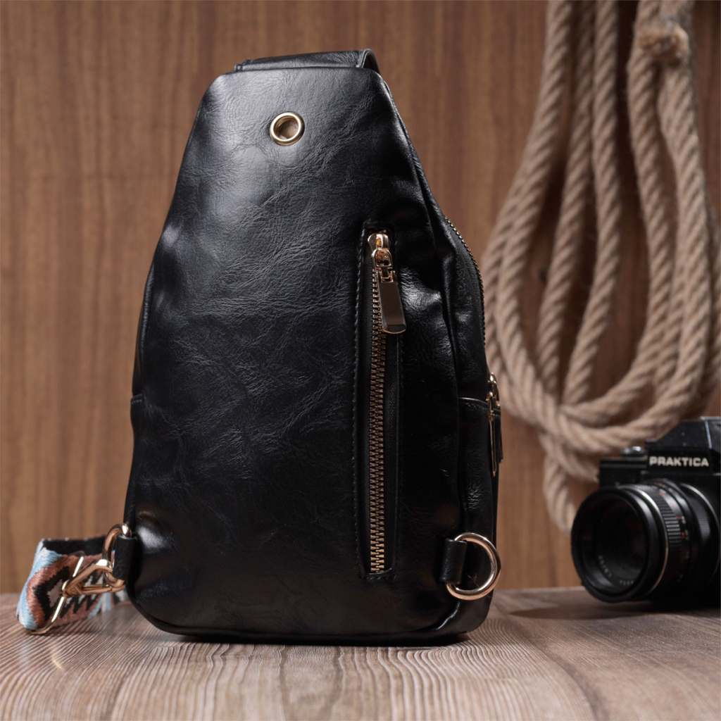 Сумка Vintage З гладкої екошкіри Чорна (22770) - зображення 11