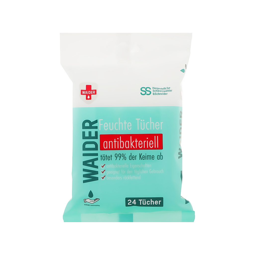 Вологі серветки Waider Антибактеріальні 24 шт. (4823098410911) - изображение 1