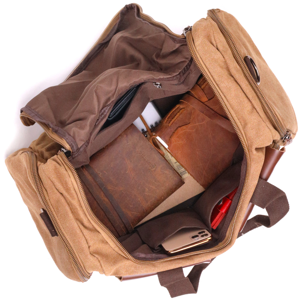 Сумка Vintage З текстилю Коричнева (21239) - зображення 7