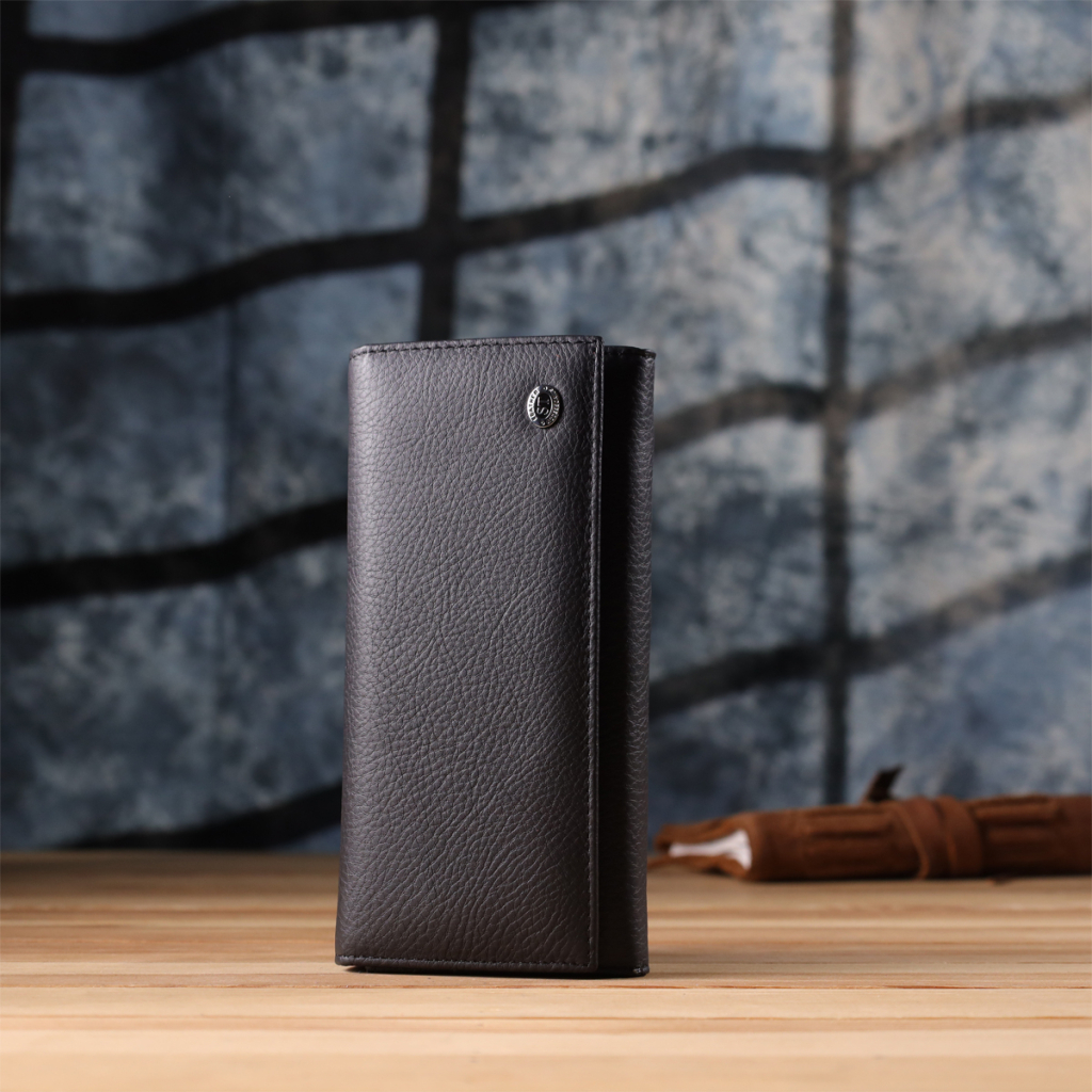 Гаманець ST Leather З натуральної шкіри Чорний (23097) - зображення 9