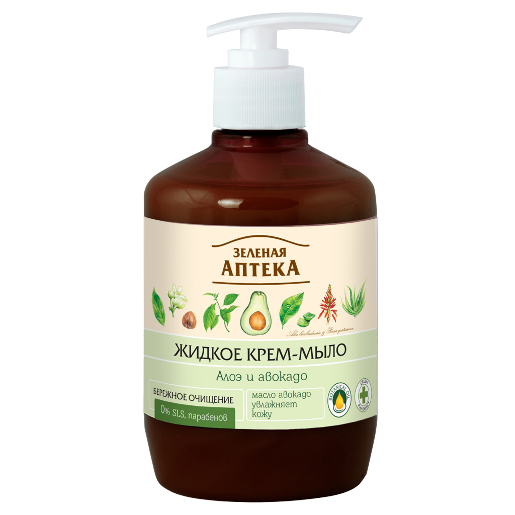 Рідке мило Зелена Аптека Алое та авокадо 460 мл (4823015905834) - зображення 1