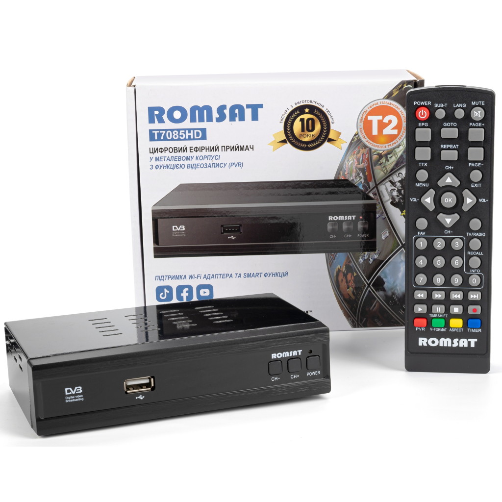 ТВ тюнер Romsat DVB-T2 (T7085HD) - зображення 8