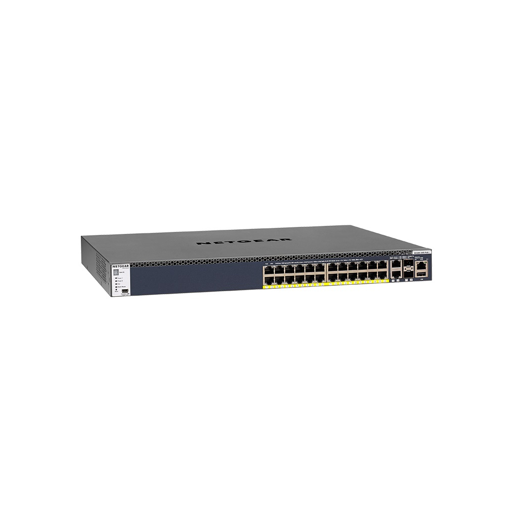 Комутатор мережевий Netgear M4300-28G-POE+ (GSM4328PA) 24x1GE PoE+, 2x10GE, 2xSFP+, керо (GSM4328PA-100NES) - зображення 3