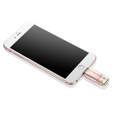 USB флеш накопичувач Apacer 128GB AH190 Rose Gold USB 3.1/Lightning (AP128GAH190H-1) - зображення 5