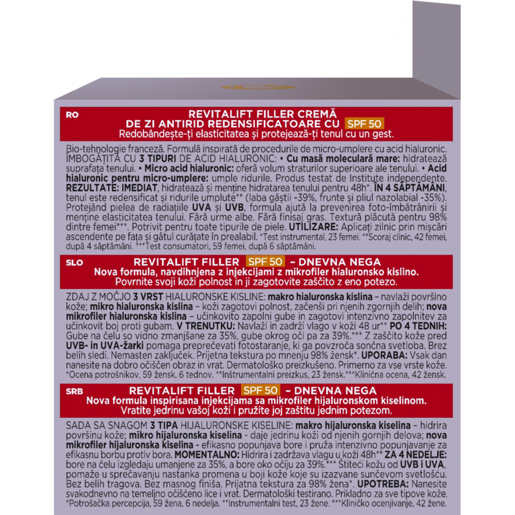 Крем для обличчя L'Oreal Paris Revitalift Filler Х3 Антивіковий SPF-50 50 мл (3600523982745) - изображение 5