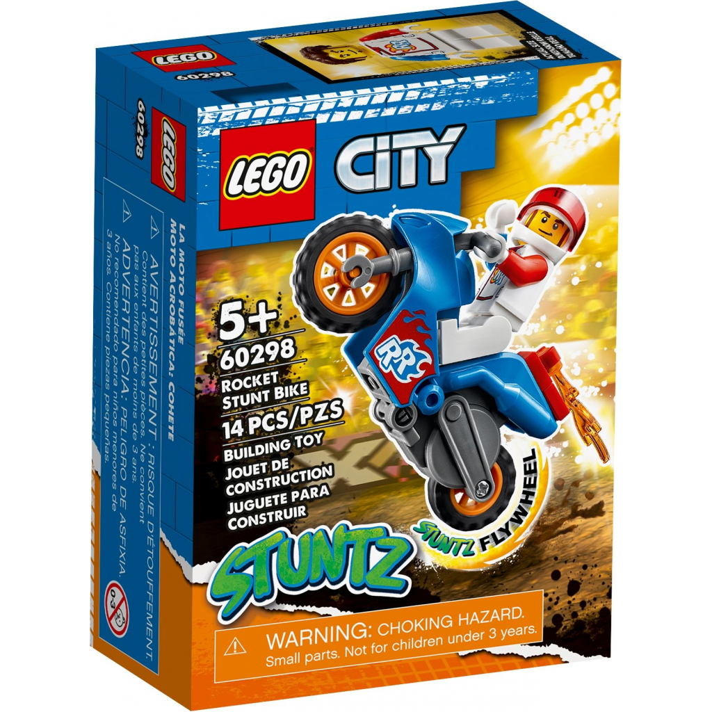 Конструктор LEGO City Stunt Реактивний трюковий мотоцикл 14 деталей (60298) - зображення 1