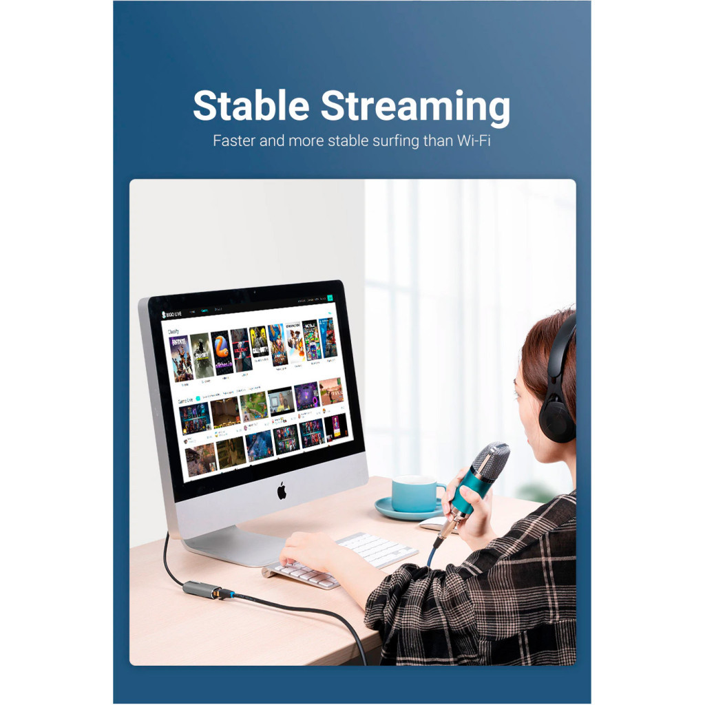 Перехідник USB 3.0 to Ethernet RJ45 1000Mb Aluminum black Vention (CEWHB) - изображение 6