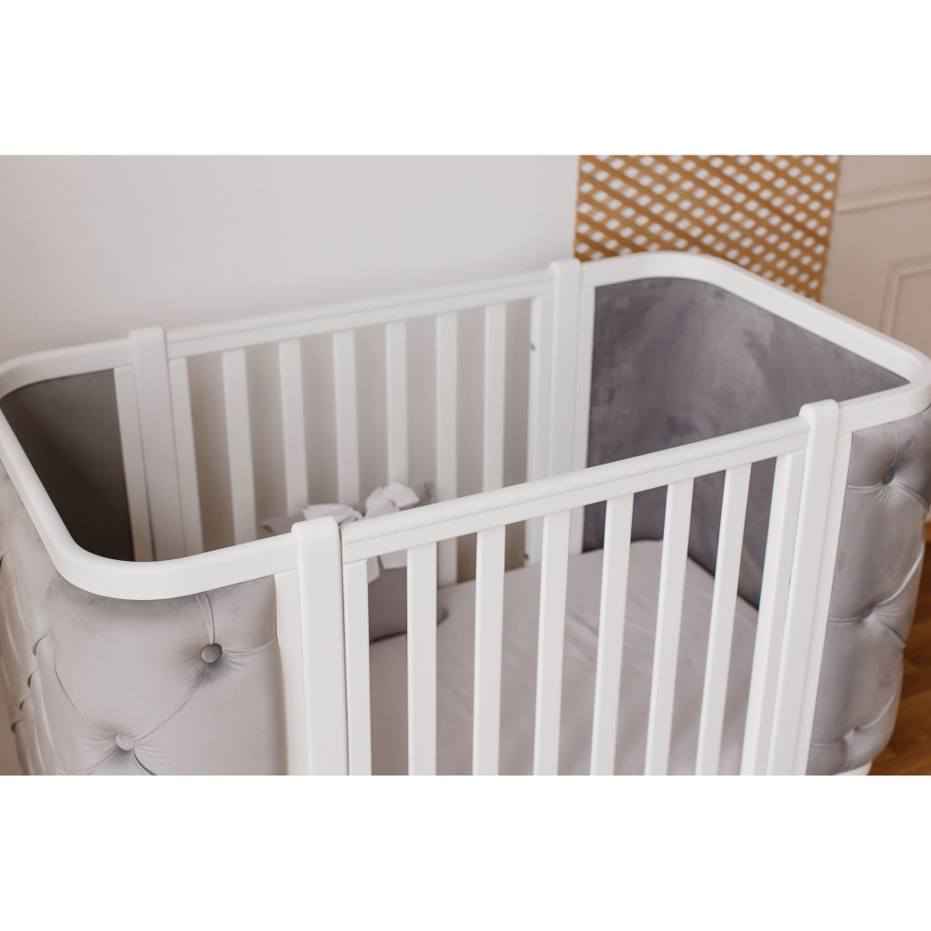 Ліжечко Angelo Luna гудзики сіре (велюр) 120х60 (12012) - зображення 6