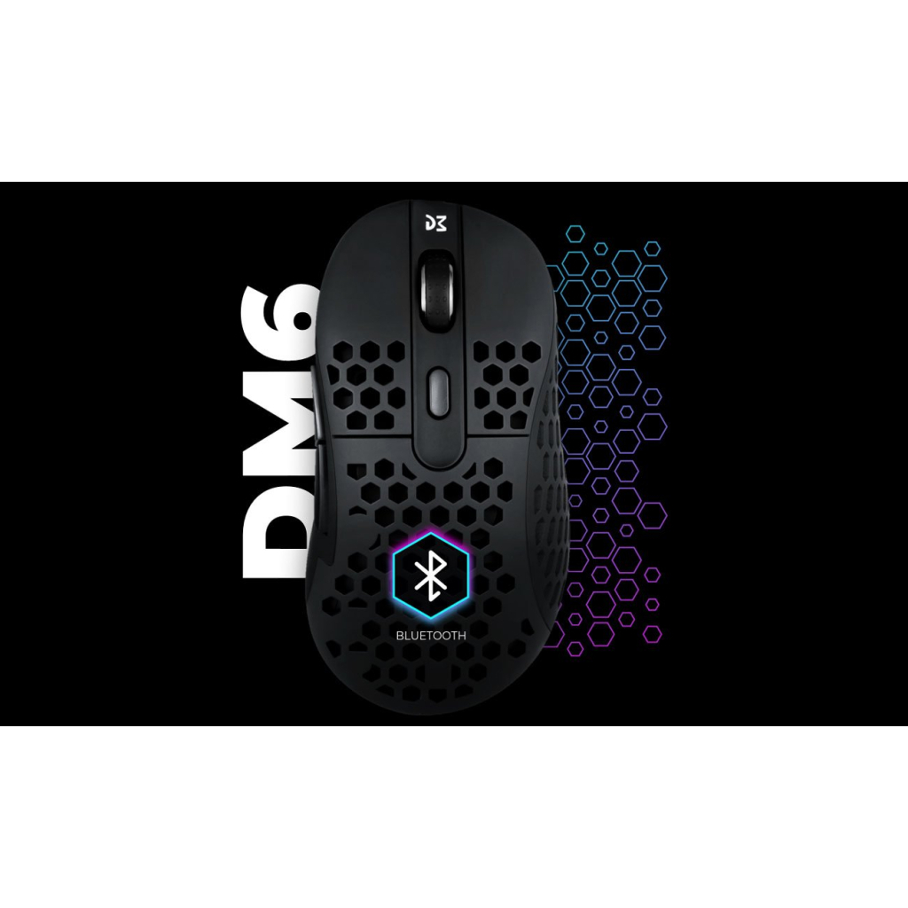 Мишка Dream Machines DM6 Holey Trio Wireless/Bluetooth/USB Black (DM6_HOLEY_TRIO) - зображення 2
