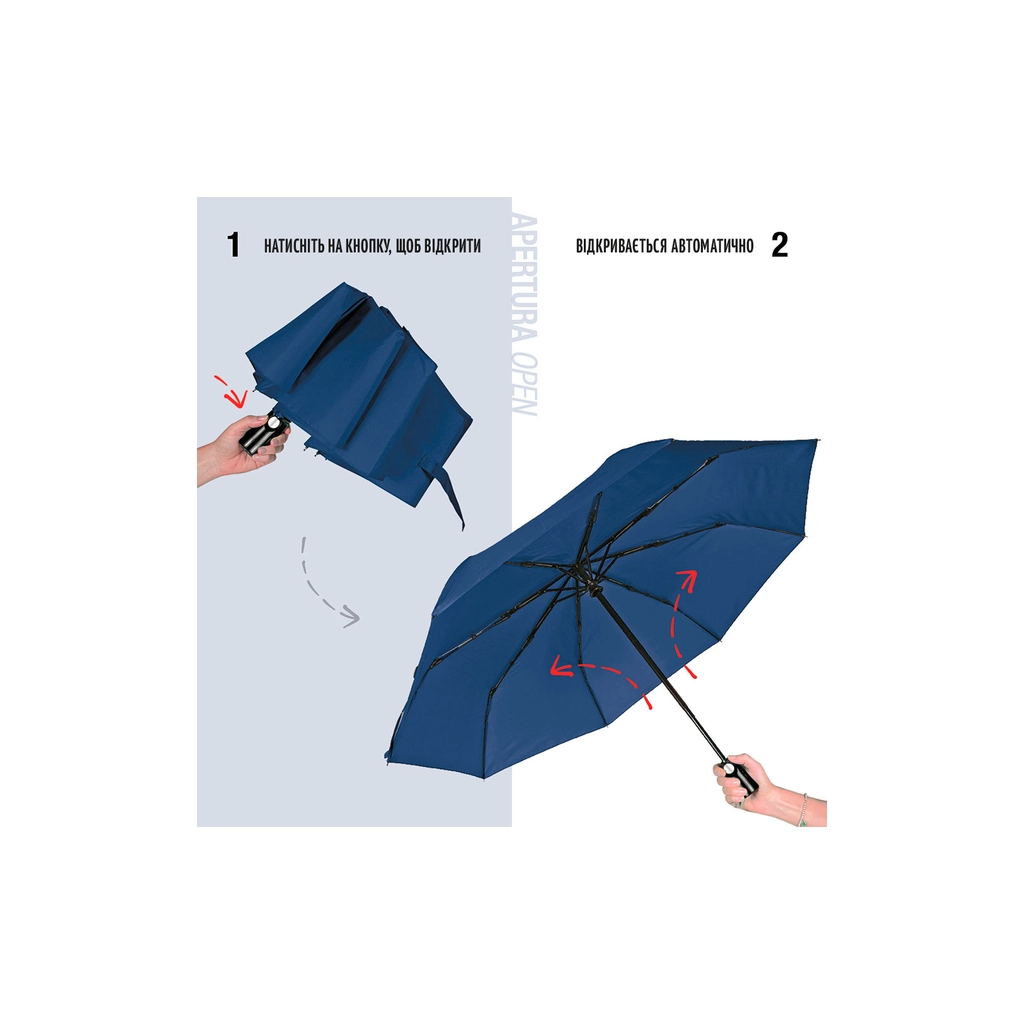 Парасоля Perletti Ombrelli promozionali складана автоматична, темно-синя (96007-02) - зображення 4
