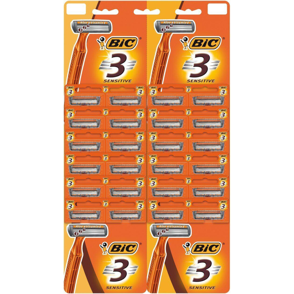 Бритва Bic 3 Sensitive 24 шт. (3086126693231) - зображення 1