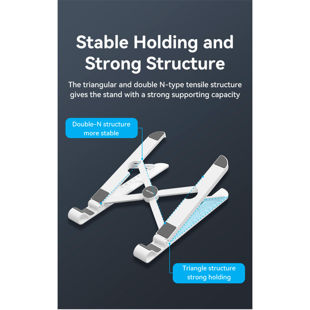 Підставка до ноутбука Vention Laptop X-type Stand White ABS 83-170мм (KDNW0) - зображення 6