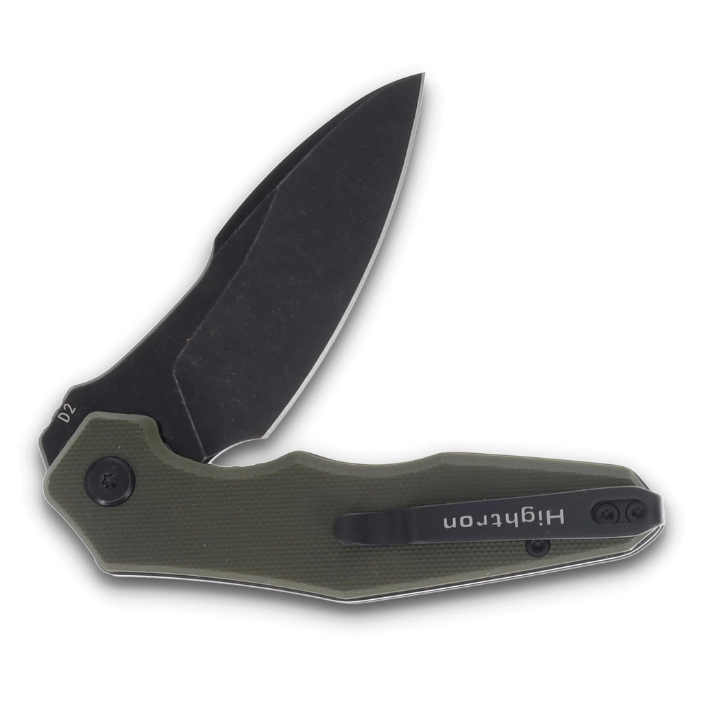 Ніж Hightron Mini Ventura, D2, G10, зелений, чорний stonewash клинок (HK05GRNBS) - зображення 5