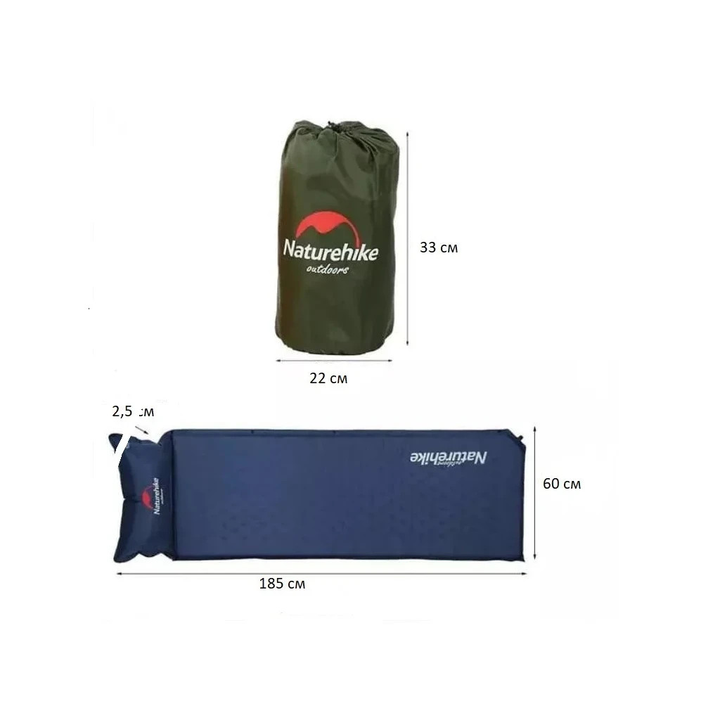 Туристичний килимок Naturehike NH15Q002-D Pillow Blue (6927595782583) - зображення 2