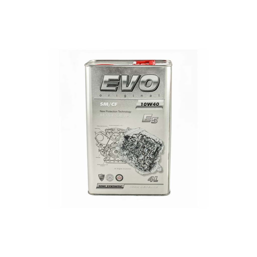 Моторна олива EVO E5 10W-40 SM/CF 4L (E5 4L 10W-40) - изображение 2