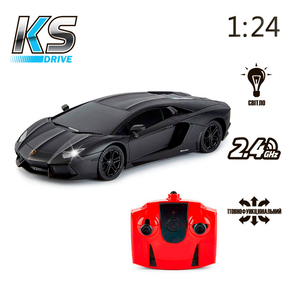 Радіокерована іграшка KS Drive Lamborghini Aventador LP 700-4 (1:24, 2.4Ghz, чорний) (124GLBB) - зображення 6